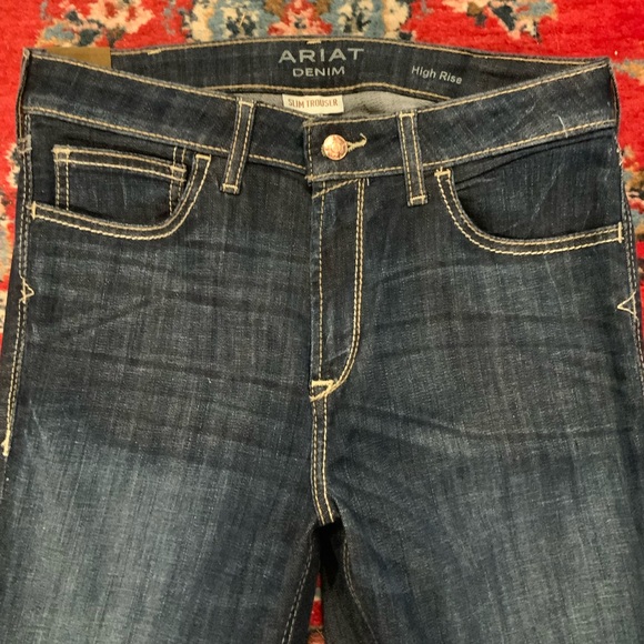 Ariat Denim High Rise Womens Slim Trouser Jeans  Dry Cleaned 32/32 - Picture 5 of 11
